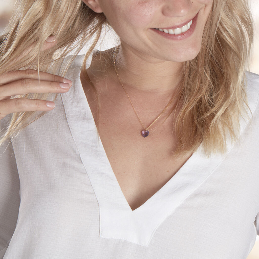 Collier Ludmille Or Jaune Amethyste