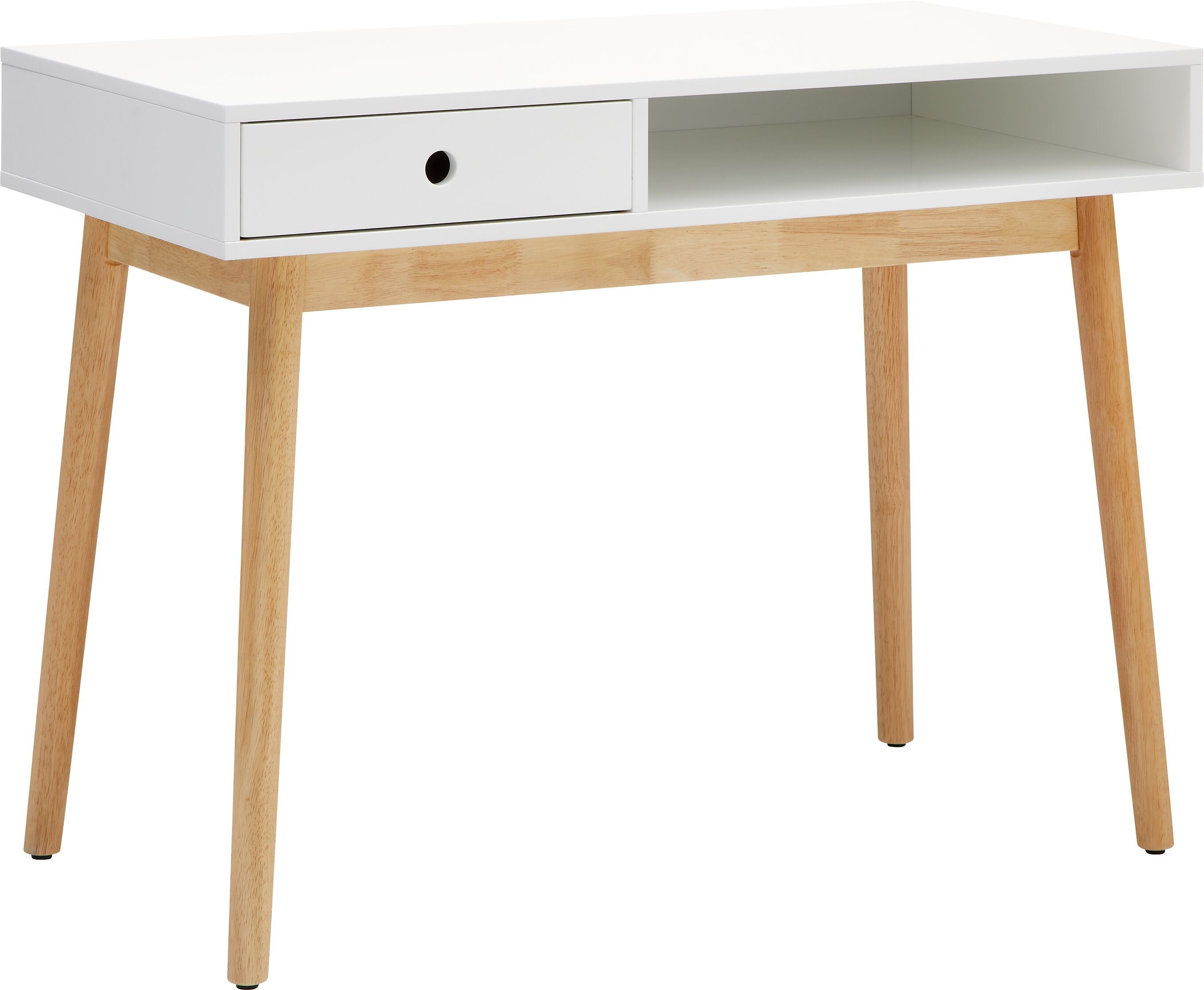 NEVIO II Schreibtisch - Weiss / B: 100.0 cm x T: 52.0 cm x H: 75.5 cm