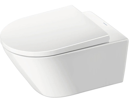 DURAVIT wandclosetset D-Neo, diepe spoeling, open rand, glanzend wit met toiletzitting 45770900A1
