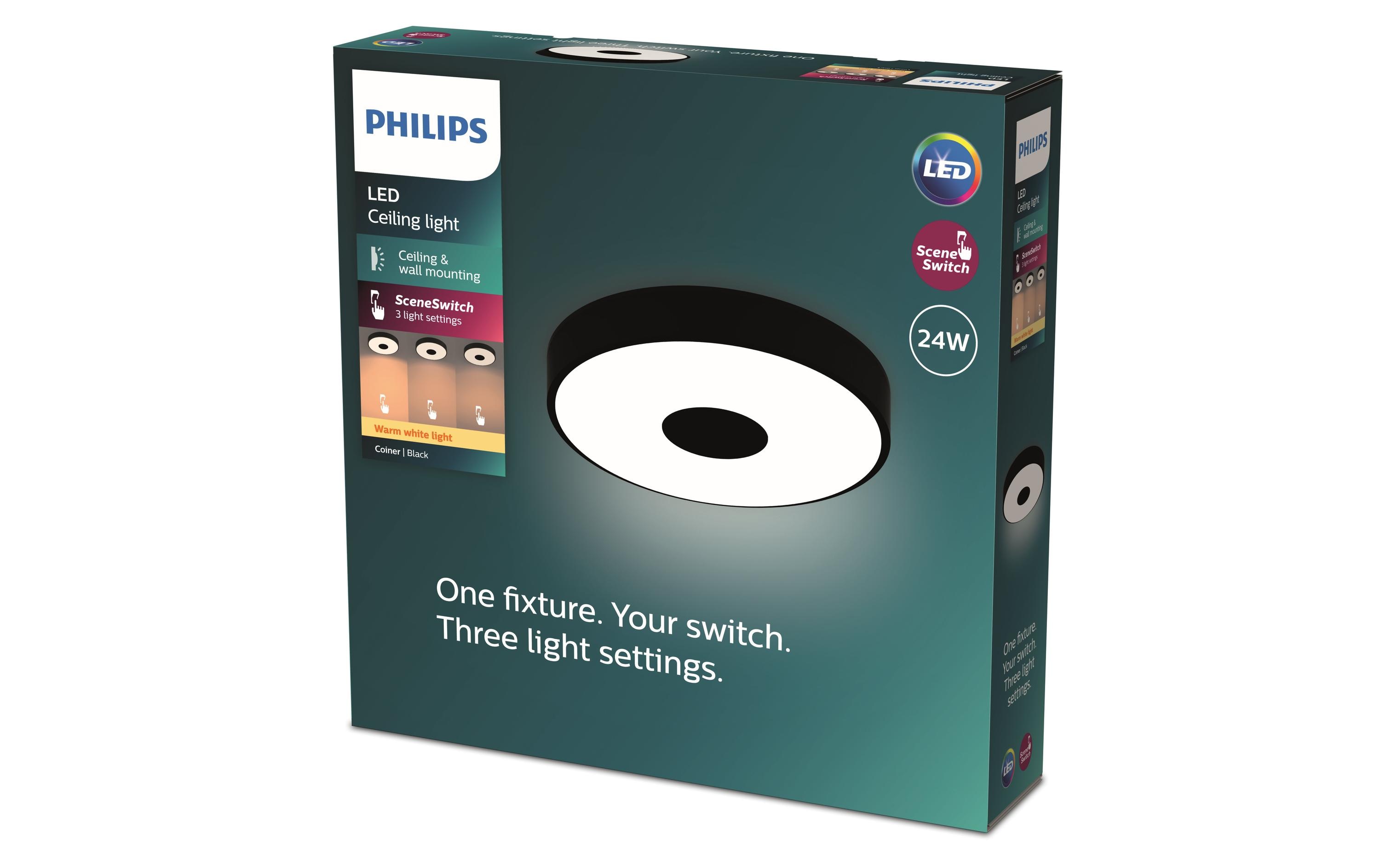 Deckenleuchte Coiner SceneSwitch 2700K, 2700 Lm, SchwarzDeckenleuchte bietet perfekte Atmosphäre