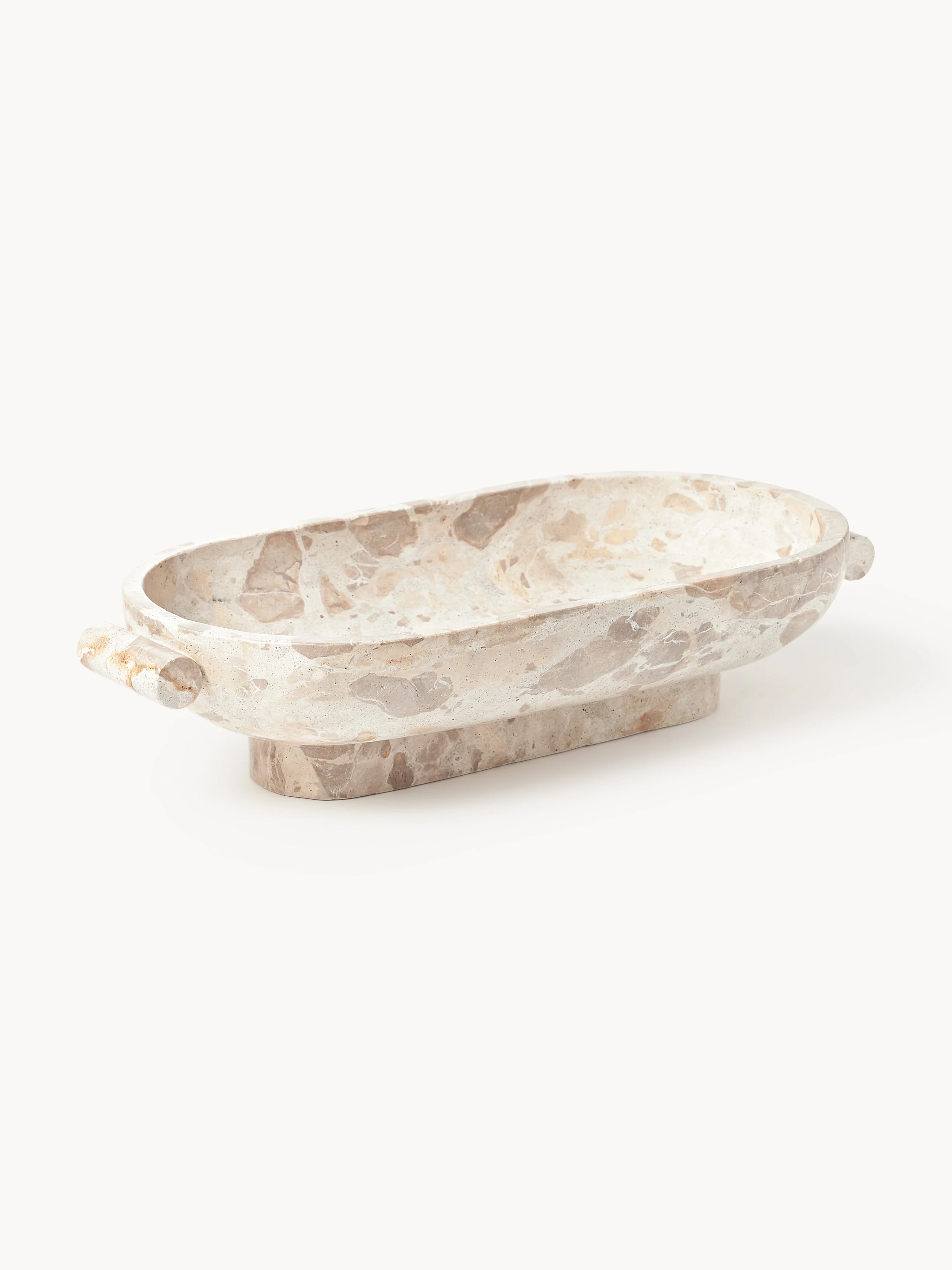Decoratieve schaal Fossil van marmer, B 46 cm