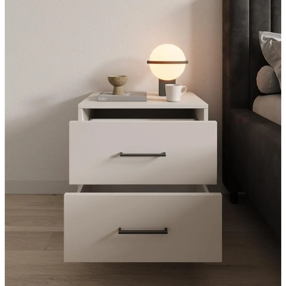 Meubella - Nachtkastje Vidor - Beige - 48 cm