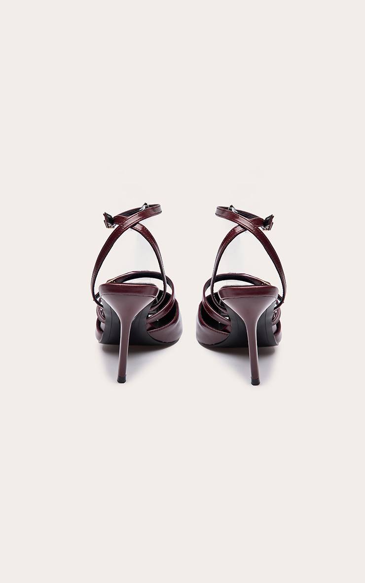 Rouge Bordeaux Escarpins À Talons Aiguilles Bout Pointu Avec Détails Boucles