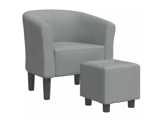 Chaise cabriolet avec repose-pied gris clair tissu