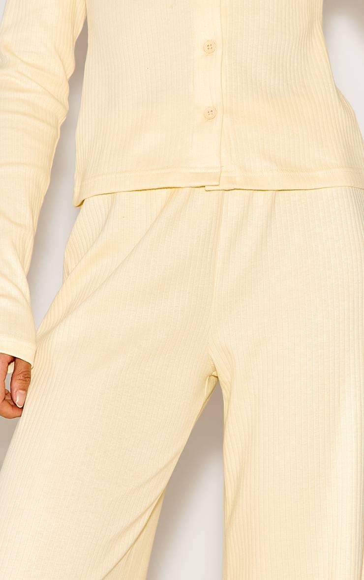 Amande Pantalon Large Côtelé Taille Mi-haute