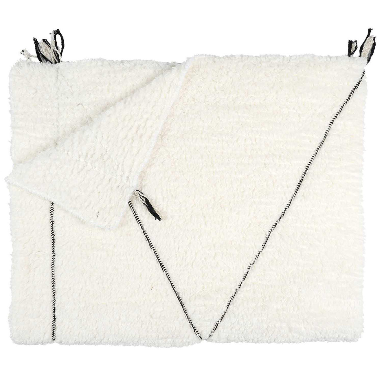 Home Deco Factory Plaid sherpa motif tresse blanc - 130x160 cm