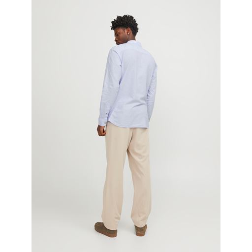Jack&Jones Summer Linen Blend Skjorte, Cashmere Blue/ White, XXL