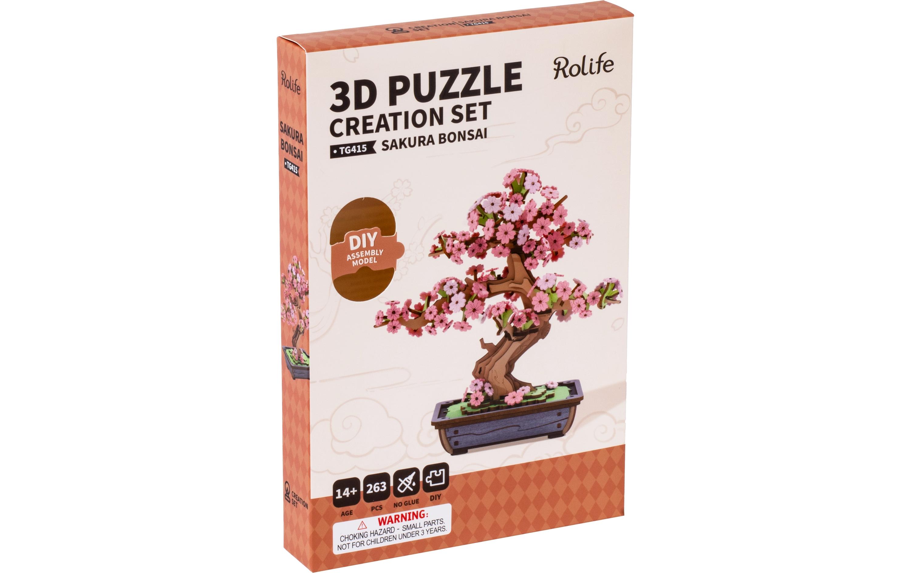 Bausatz Sakura Bonsai3D-Puzzle aus lasergeschnittenen Holzteilen