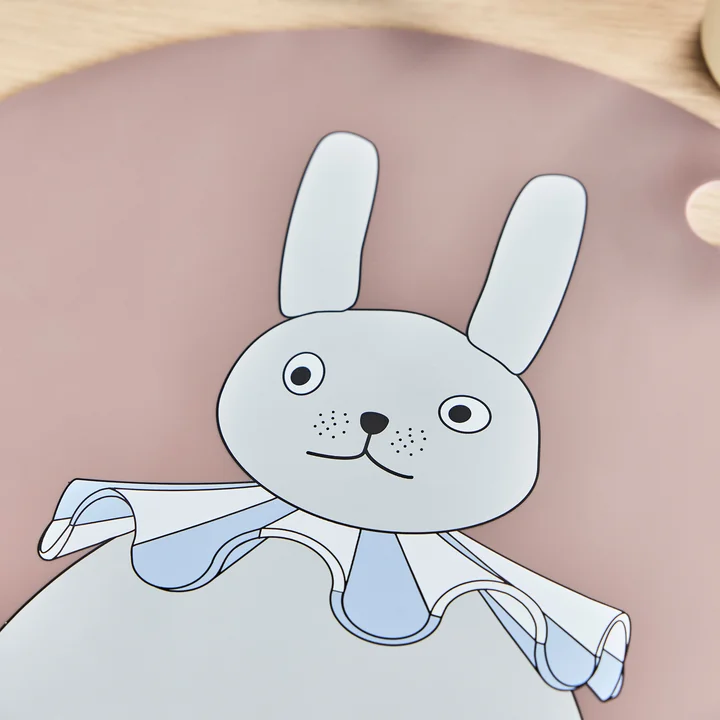 OYOY - Platzset PomPom, Hase, Ø 39 cm, clay