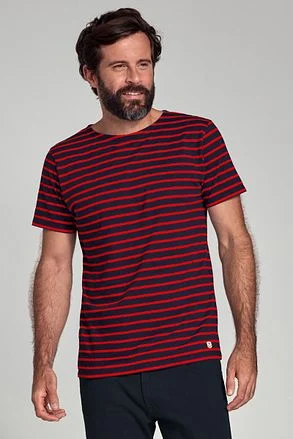 Armor-Lux Hoëdic T-Shirt Strepen Navy Rood 53842-455 kopen