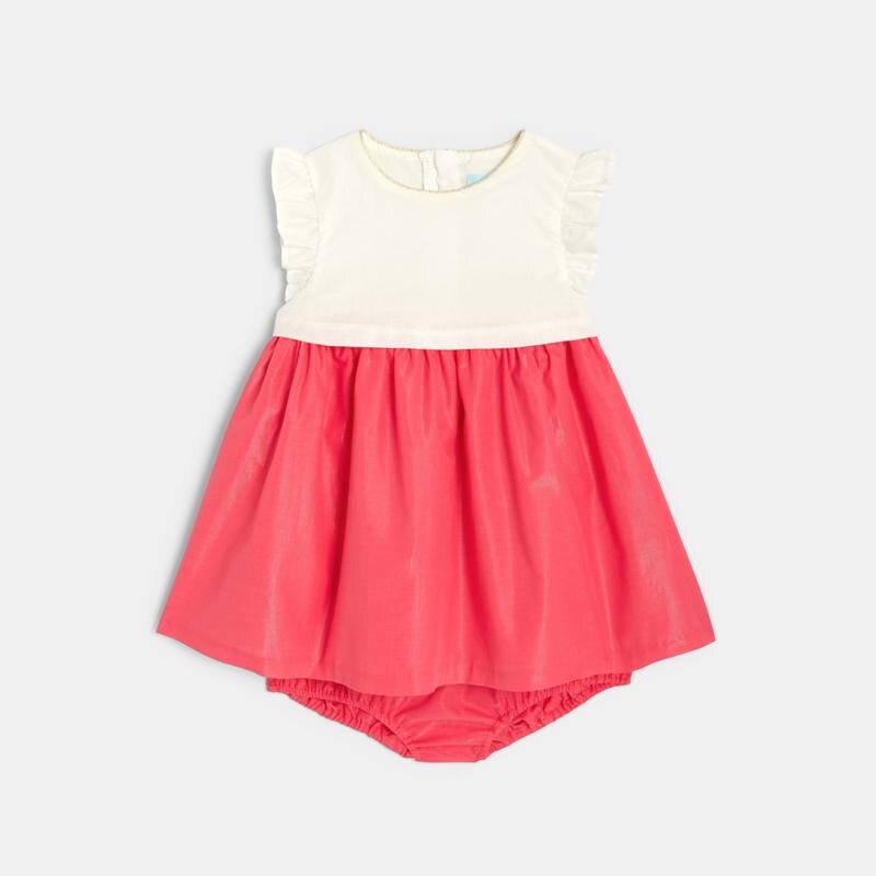 Robe de fête irisée et bloomer rose bébé fille Rose