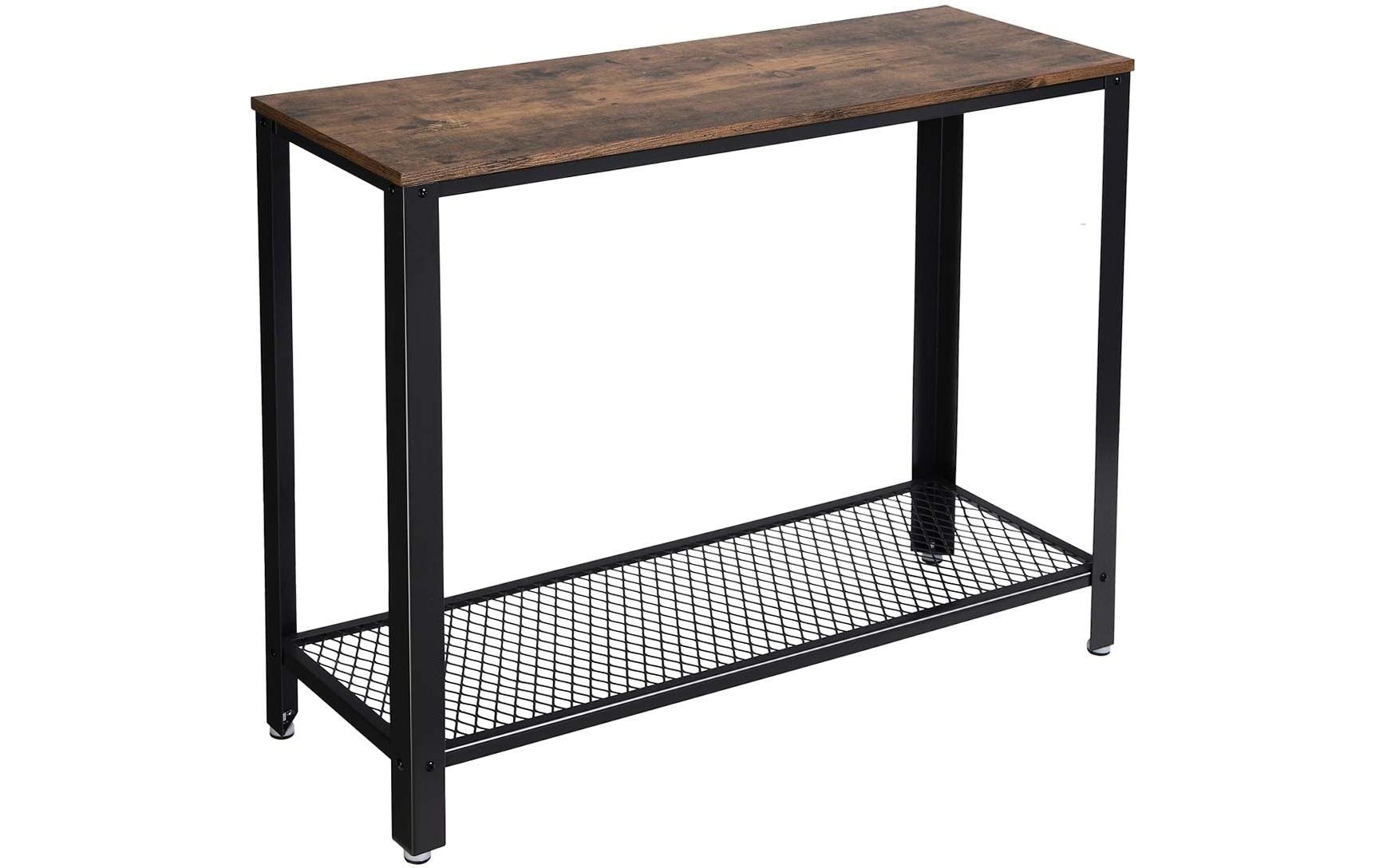 Konsolentisch mit Gitterablage 101.5 x 80 cm, Braun/SchwarzBeistelltisch