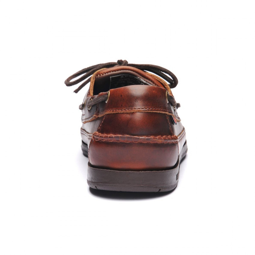 SCHOONER DGL BRUSHED Brown Gum-CHAUSSURES BATEAU POUR HOMME SCHOONER EN CUIR