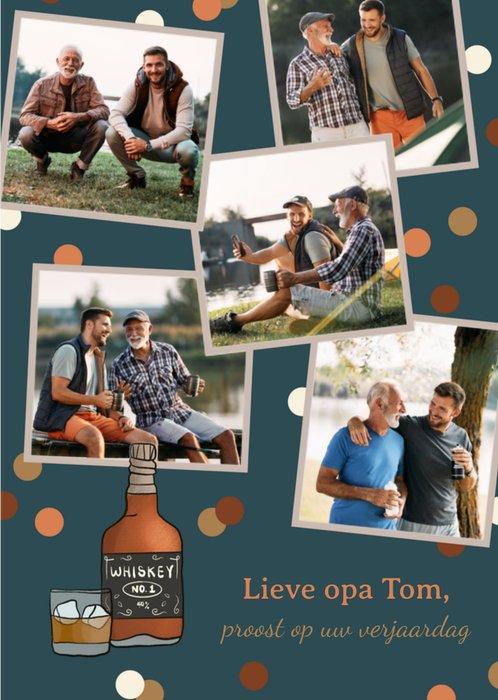 Greetz | Verjaardagskaart | Met fotos | Opa | Whiskey