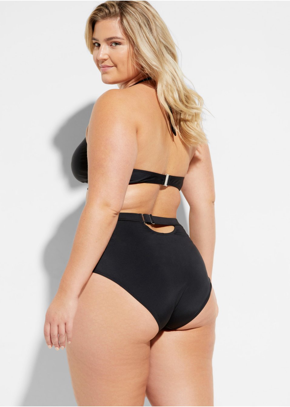 Bas de bikini taille haute réglable avec polyamide recyclé