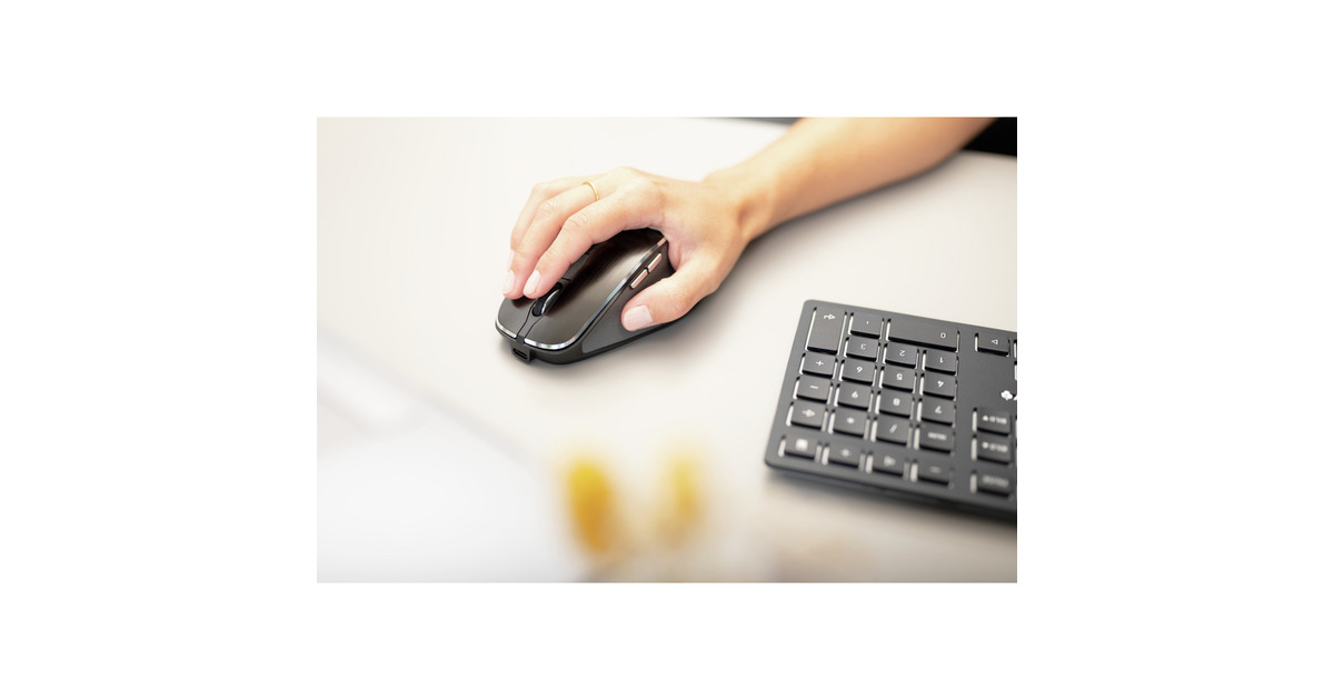 CHERRYDW 9500 SLIM, desktopset  (Zwart/zilver, EU lay-out (QWERTY), Scissor switches, 3.000 dpi, 2.4 Ghz / Bluetooth 4.2)