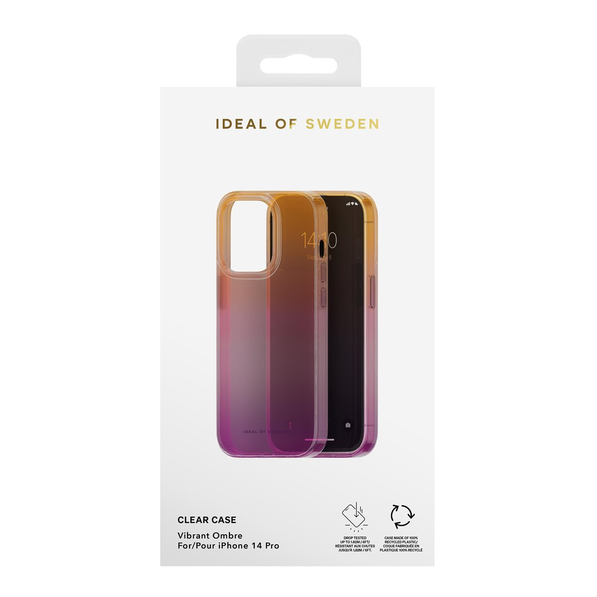 iPhone 14 Pro Hardcase Hülle Clear Case Recycled (IDCLCSS23-I2261P-466) - Vibrant Ombre