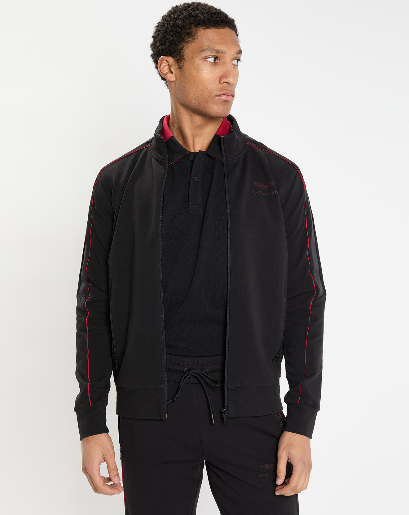 Hackett London Sweat zippé col montant noir
