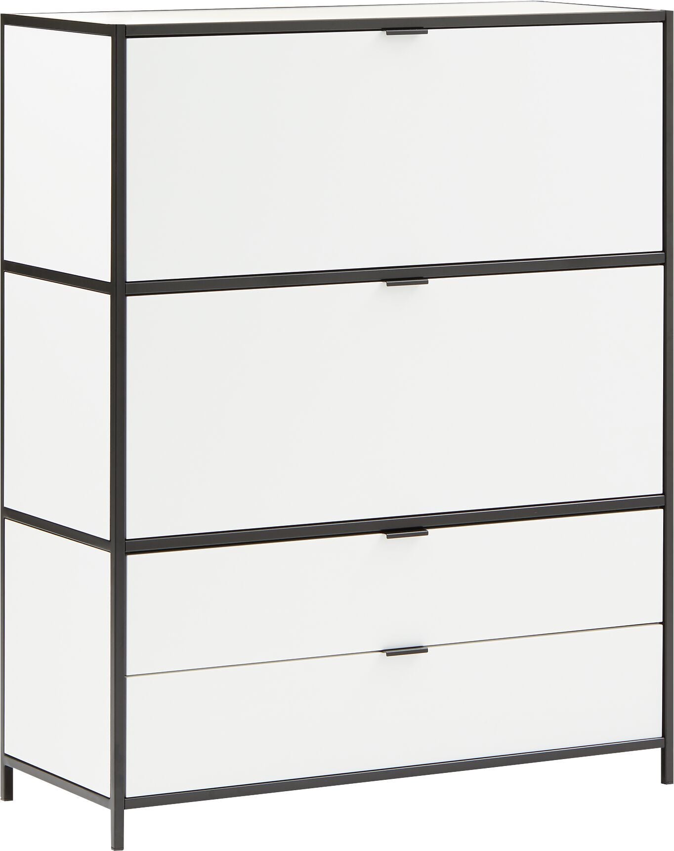 SEVEN Highboard - Weiss / B: 93.2 cm x T: 39.0 cm x H: 116.0 cm