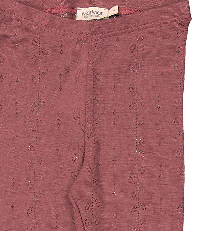 MarMar Leggings - Wolle - Berry Mischung m. Lochmuster