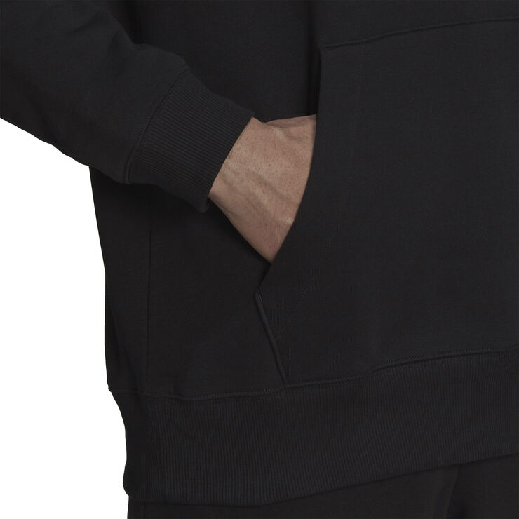 adidas Essentials FeelVivid Cotton Fleece Drop Shoulder hættetrøje Sort