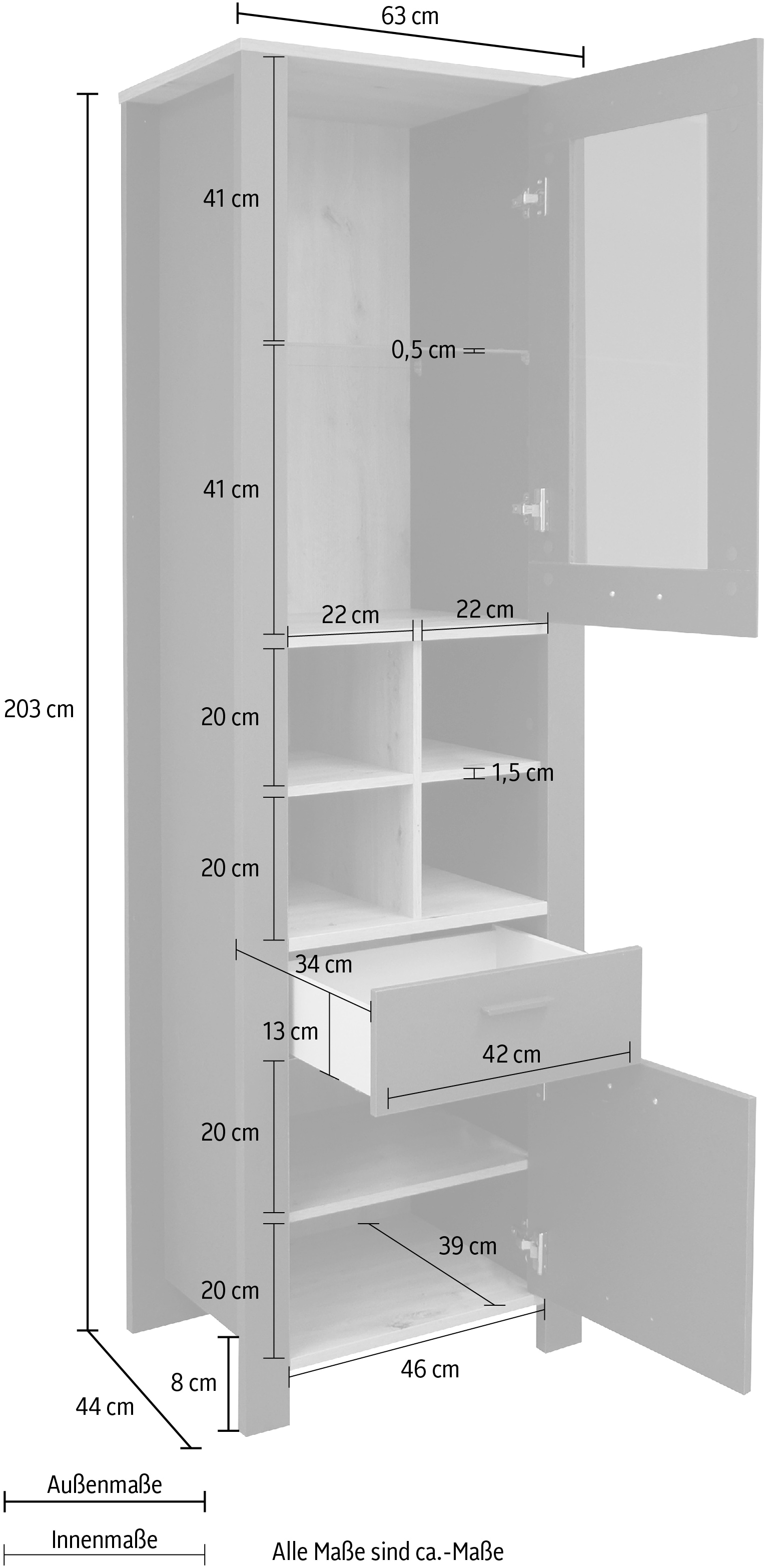 Mäusbacher Standvitrine »Nele« Höhe 203 cm