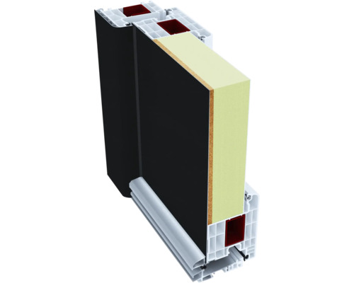 Voordeur aluminium/PVC Smart A08 2.0 RC2 antraciet 1000 x 2100 links incl. montageset, stanggreep, profielcilinder incl. 3 sleutels