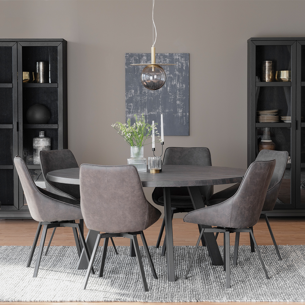 Eettafel Fred rond zwart Zwart