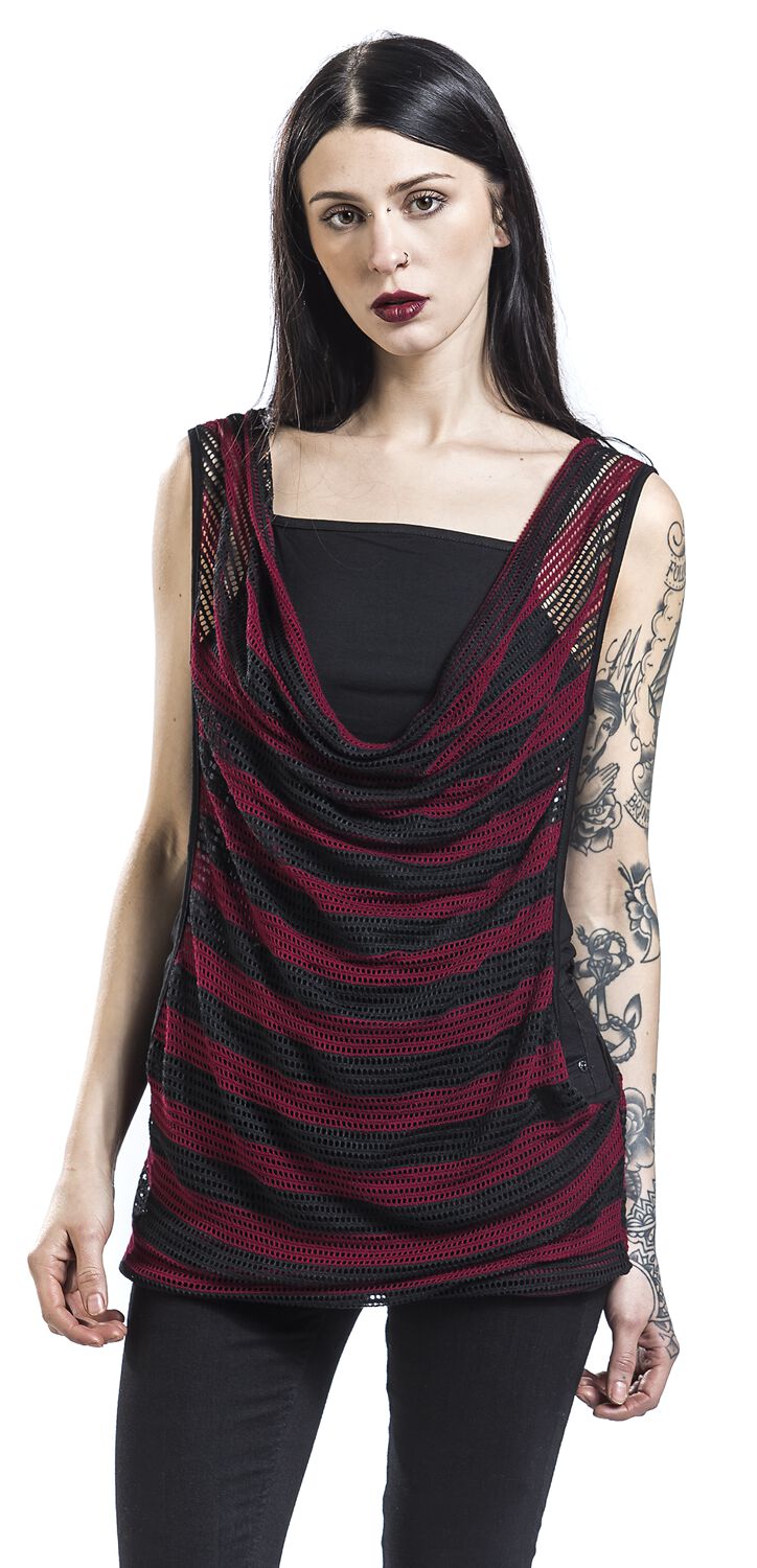 Haut En Mesh Double Épaisseur Rayé 2-En-1 | RED by EMP Top