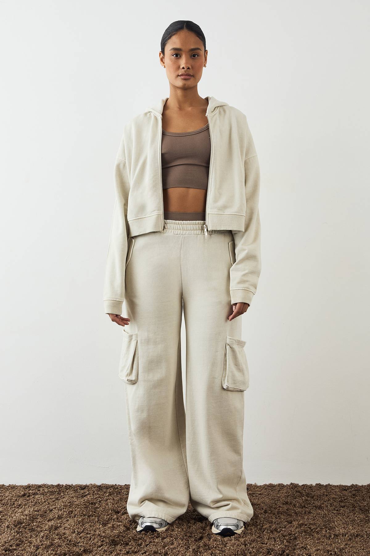 Sweat à casynthétiqueche zippé DSGN Studio Premium poids lourd délavé coupe boxy