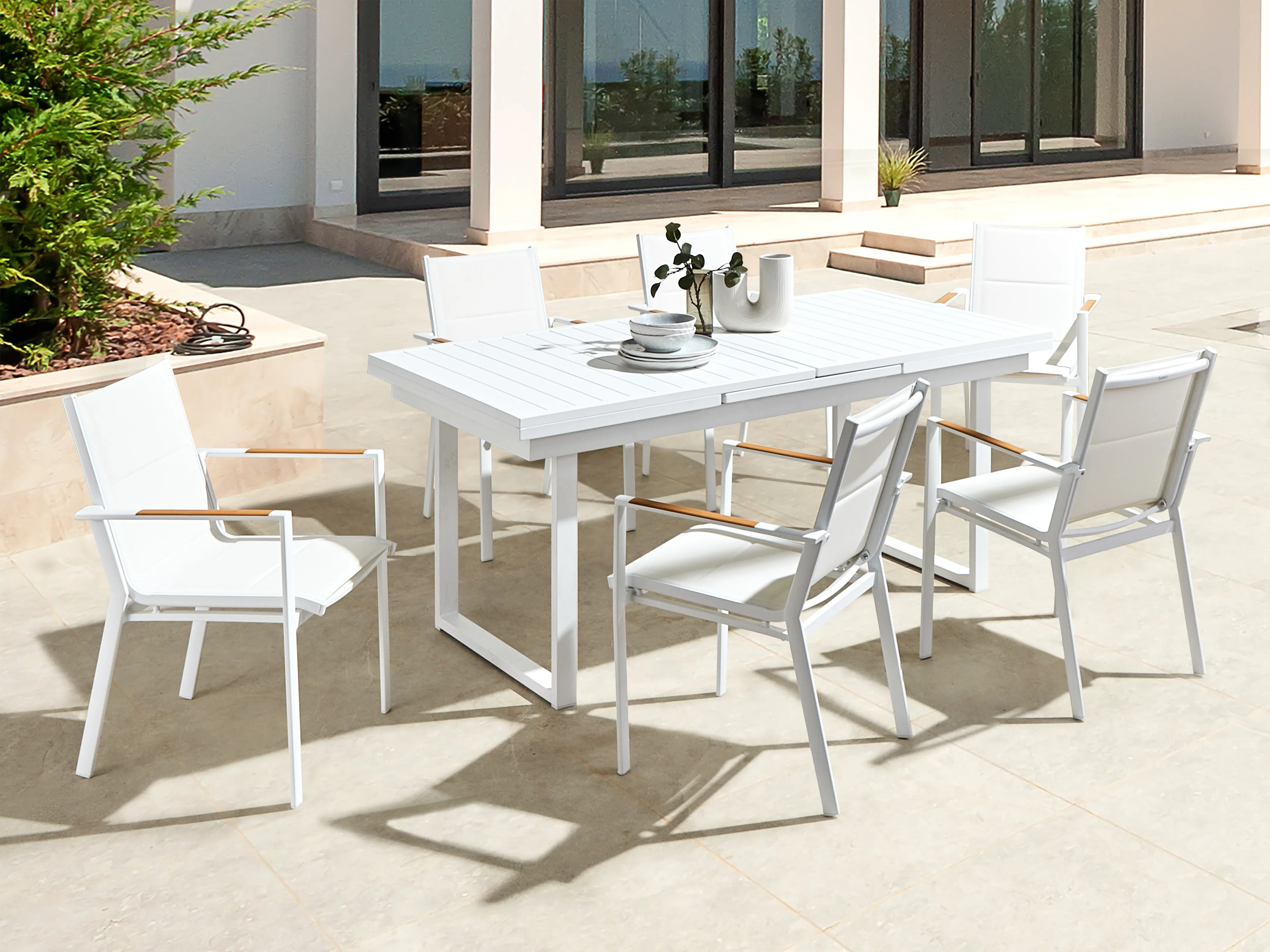 Tuinset 6-zits VALCANETTO/BUSSETO Metaal Wit