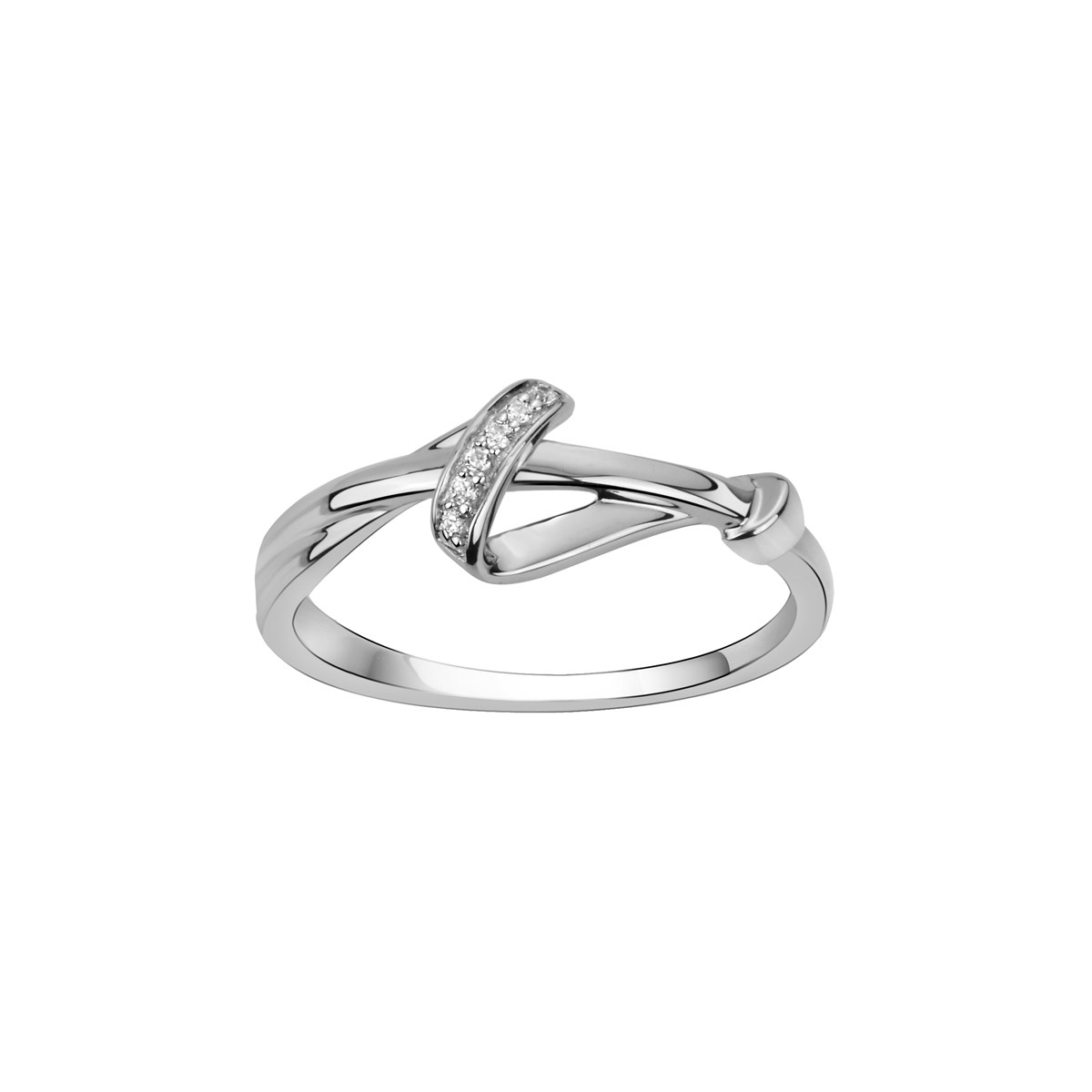 Bague en Argent avec oxyde de zirconium blanc