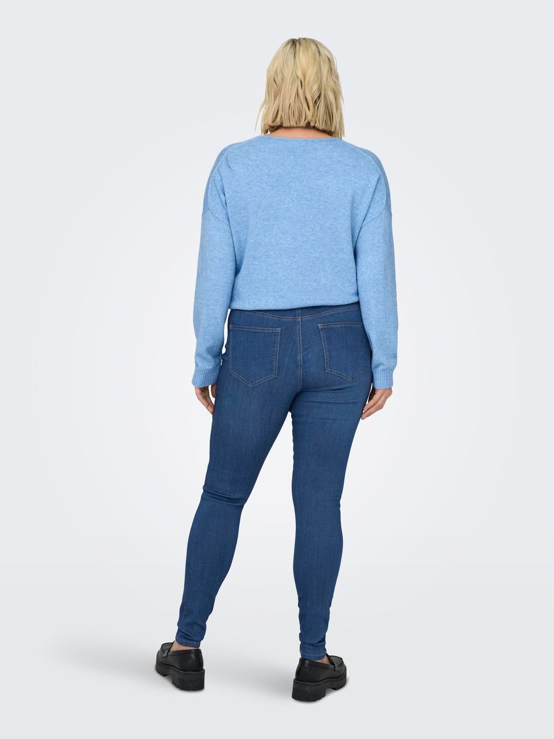 CARSTORM Hohe Taille Skinny Fit Jeans Light Medium Blue Denim