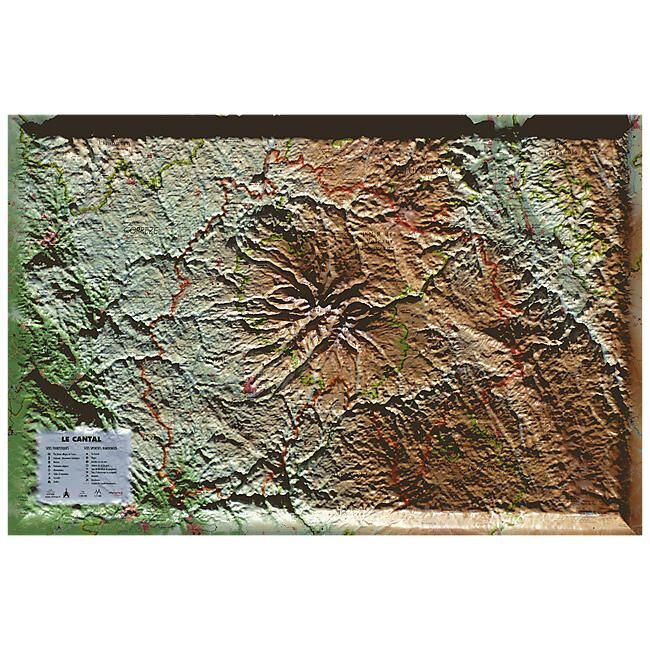 3D MAP - RELIEF CANTAL 61X41
