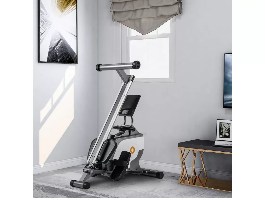 Rameur magnétique Rameur pliable avec système de serrage magnétique, moniteur LED (ne comprend pas le PAD)