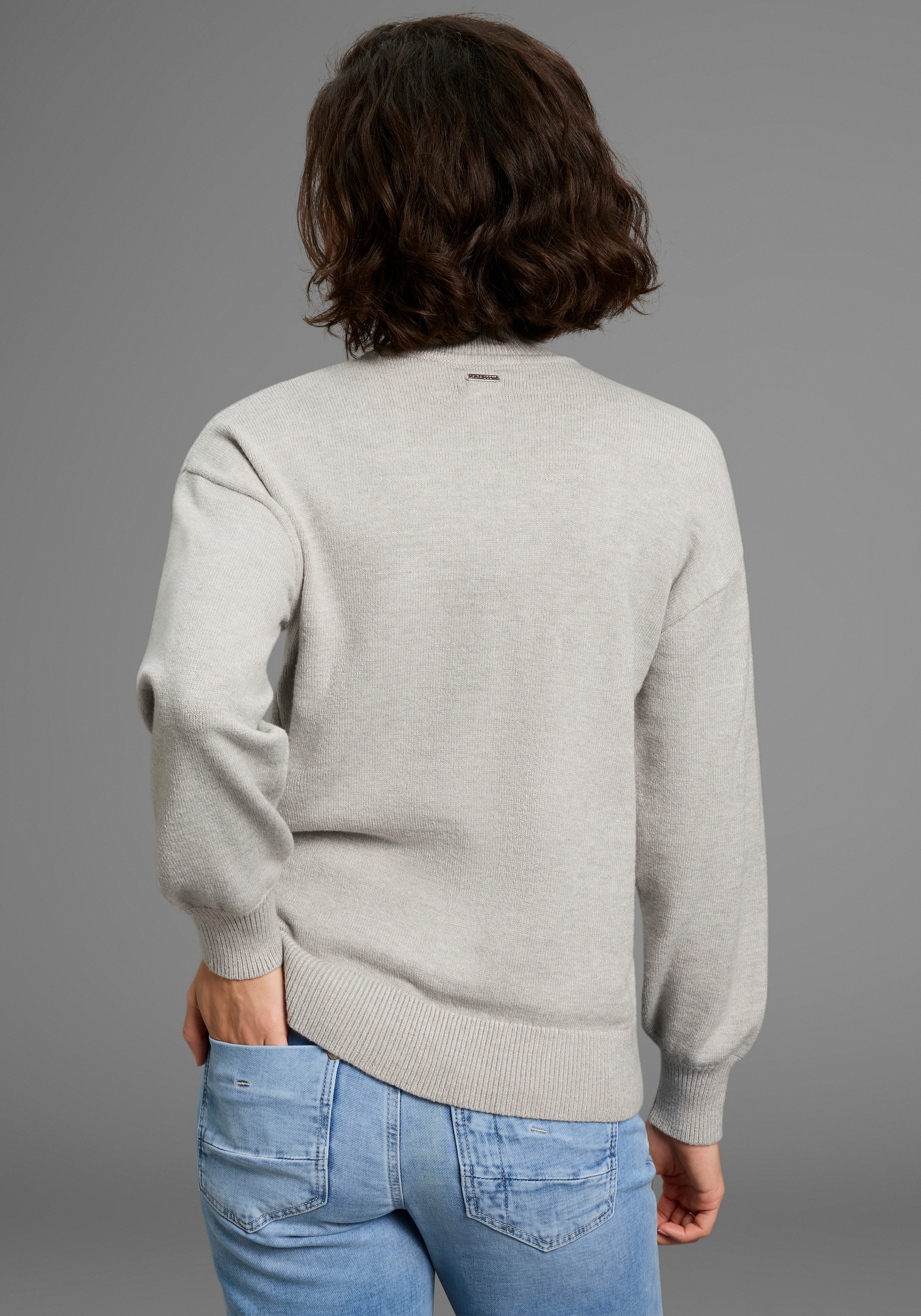 Laura Scott Strickpullover , kuscheliger Winterstrick im Basic Shape mit Stehkragen