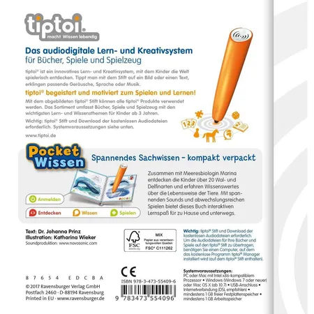 Ravensburger tiptoi® - Pocket Wissen: Wale und Delfine