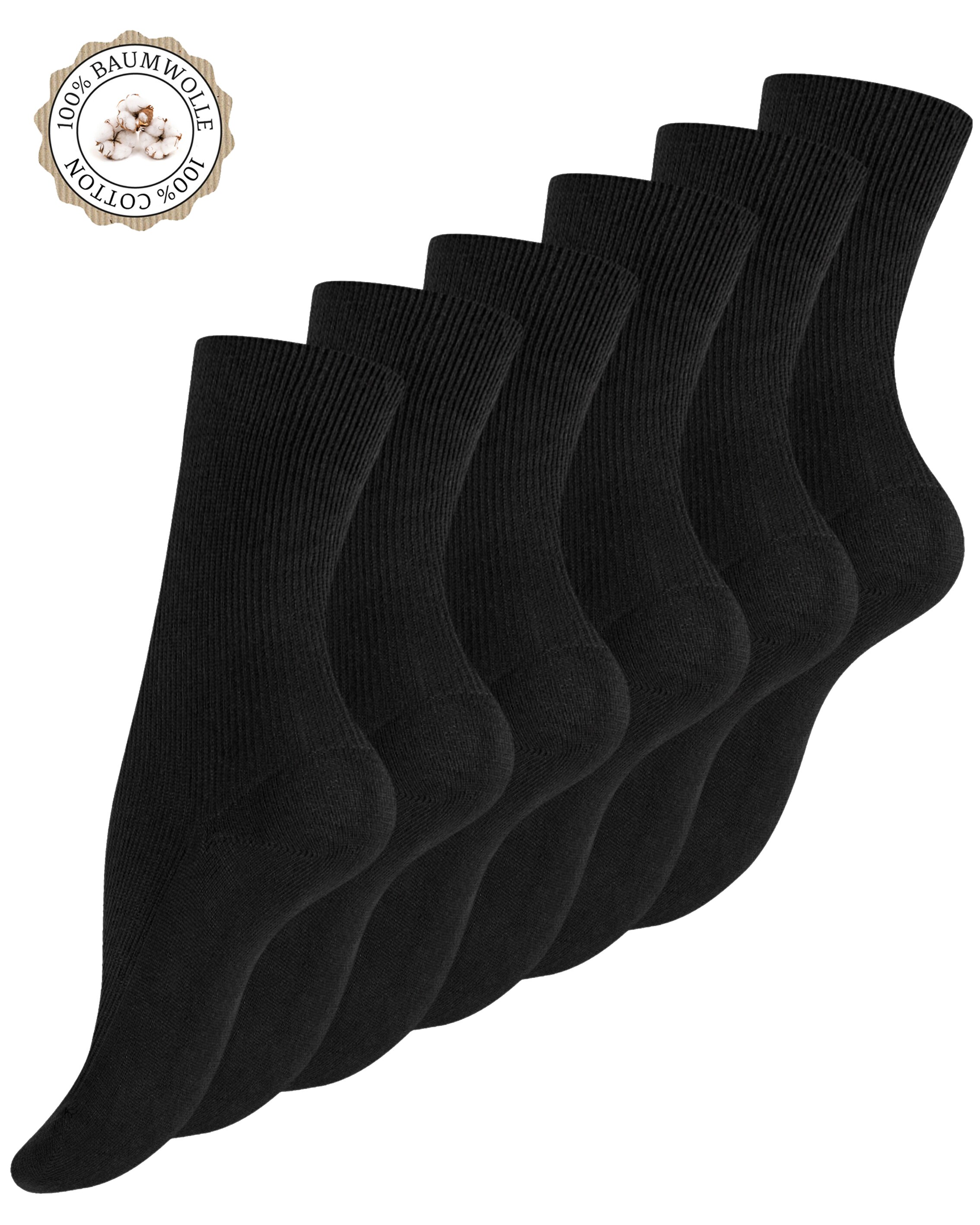 Yenita® 6 Paar 100% Baumwoll-Socken
