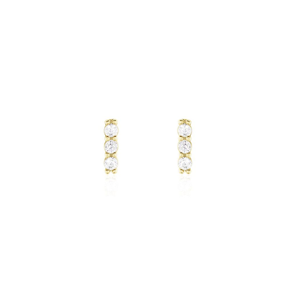 Boucles D'oreilles Puces Youssa Barrettes Or Jaune Oxyde De Zirconium