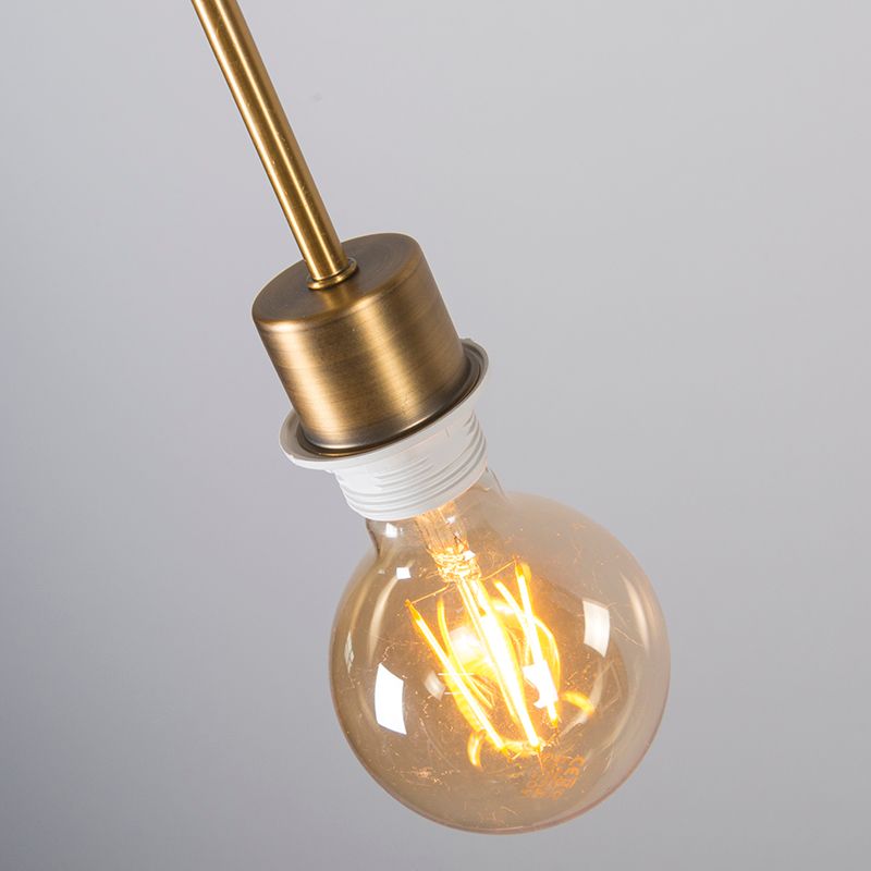 Moderne hanglamp brons met kap 45 cm wit - Combi 1