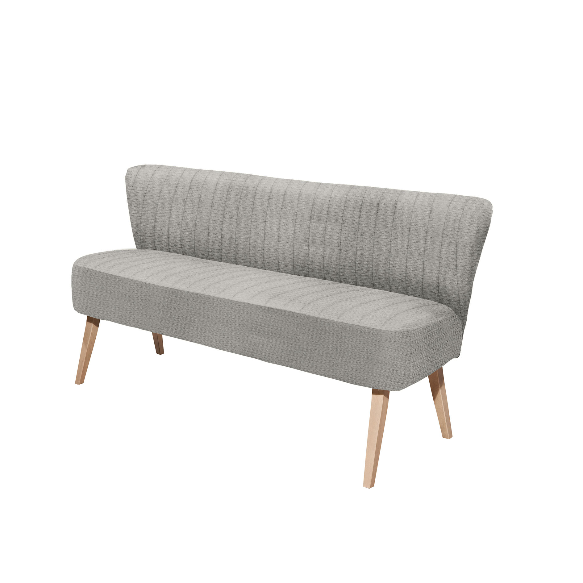 Bank - silber - Massivholz - 182 cm