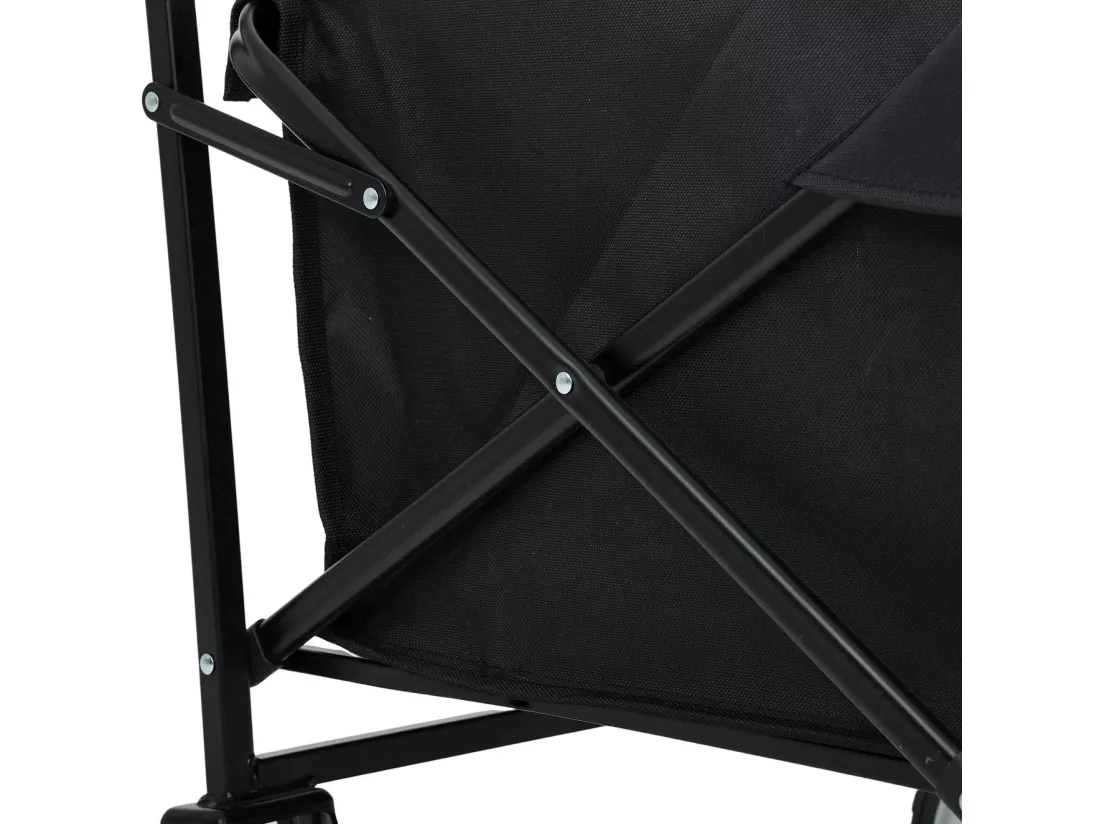 Chariot pliable pour plage avec roues en plastique et capacité de charge maximale de 120 kg en noir