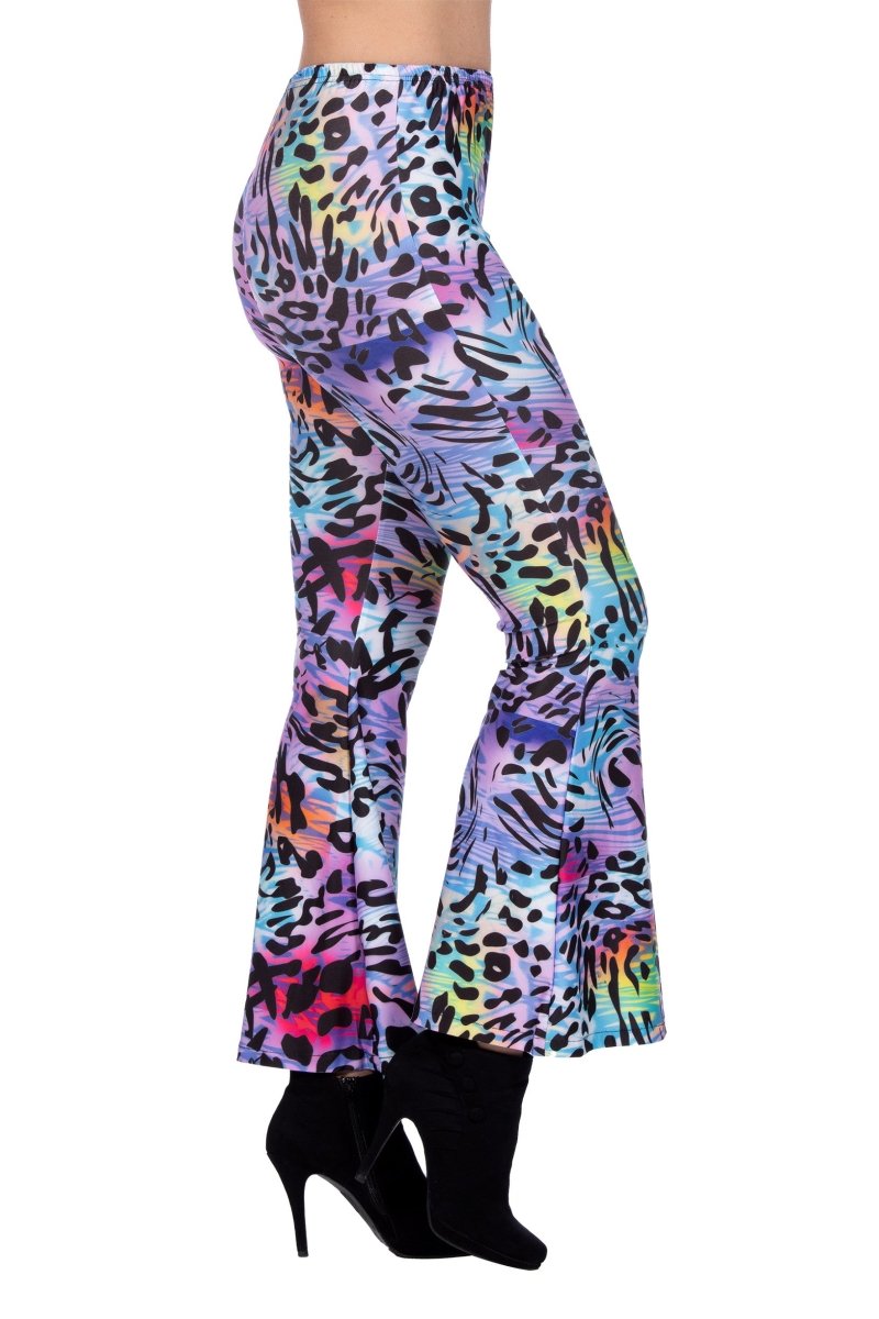 Hippie 60S Broek Paars Panterprint