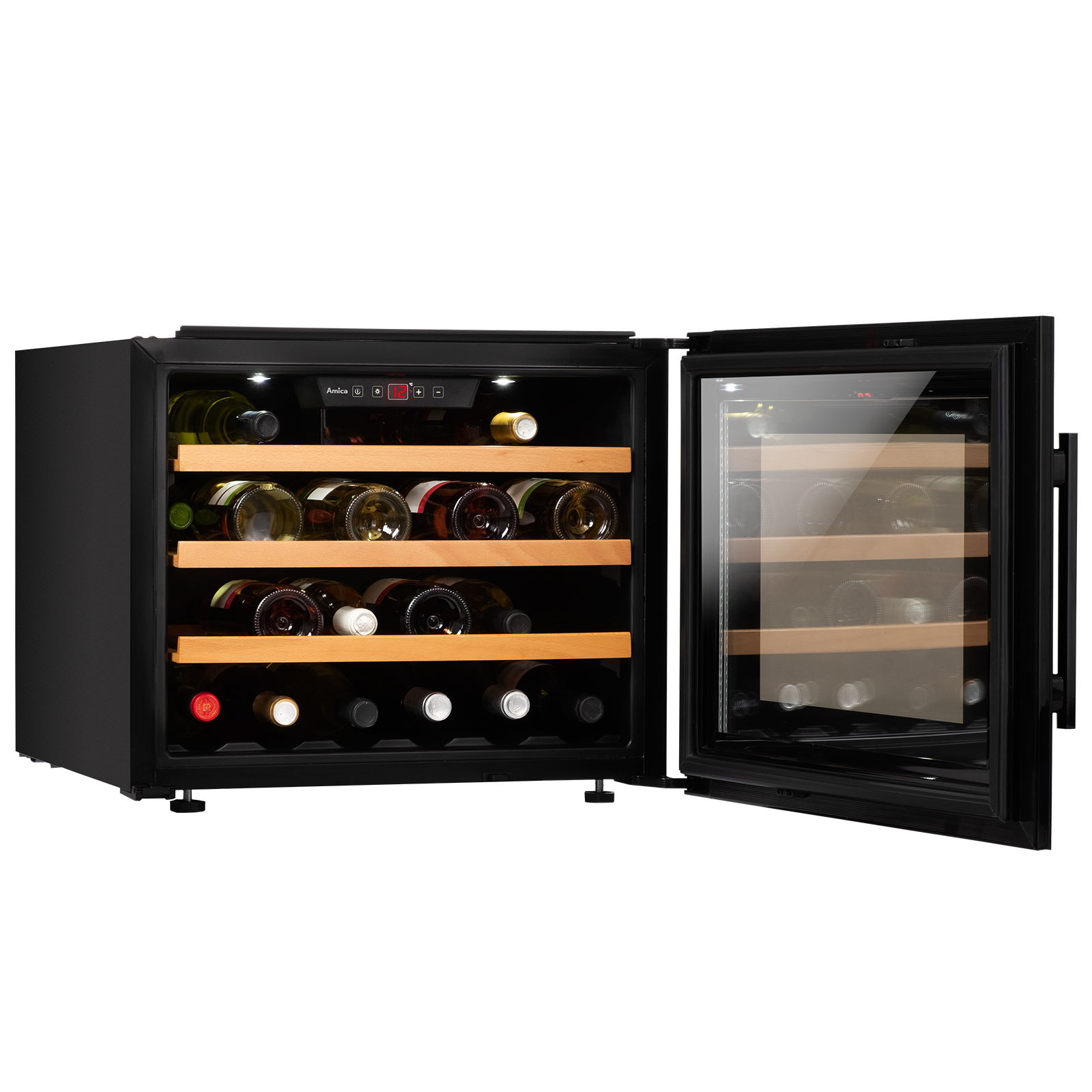 AMICA Einbau-Weintemperierschrank WK 341 200 S - schwarz - G