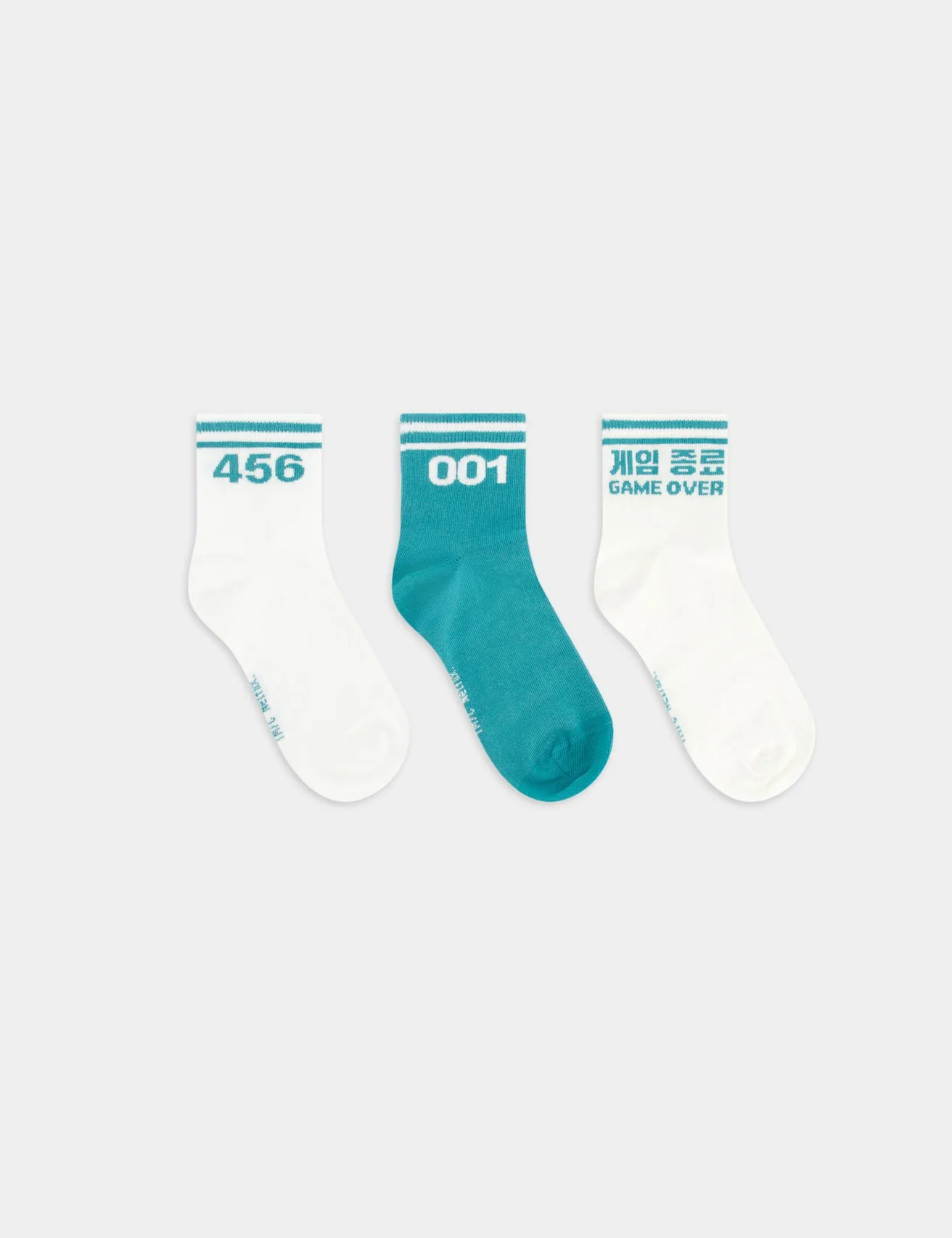 Lot de 3 paires de chaussettes Jennyfer x Squid Games blanches et vertes