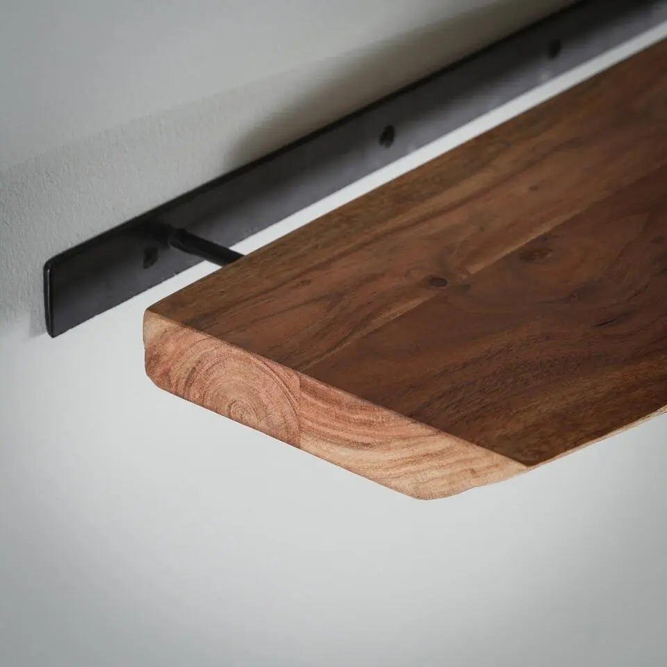 Hoyz - Wandplank Edge - 60cm Breed - Bruin - Acaciahout