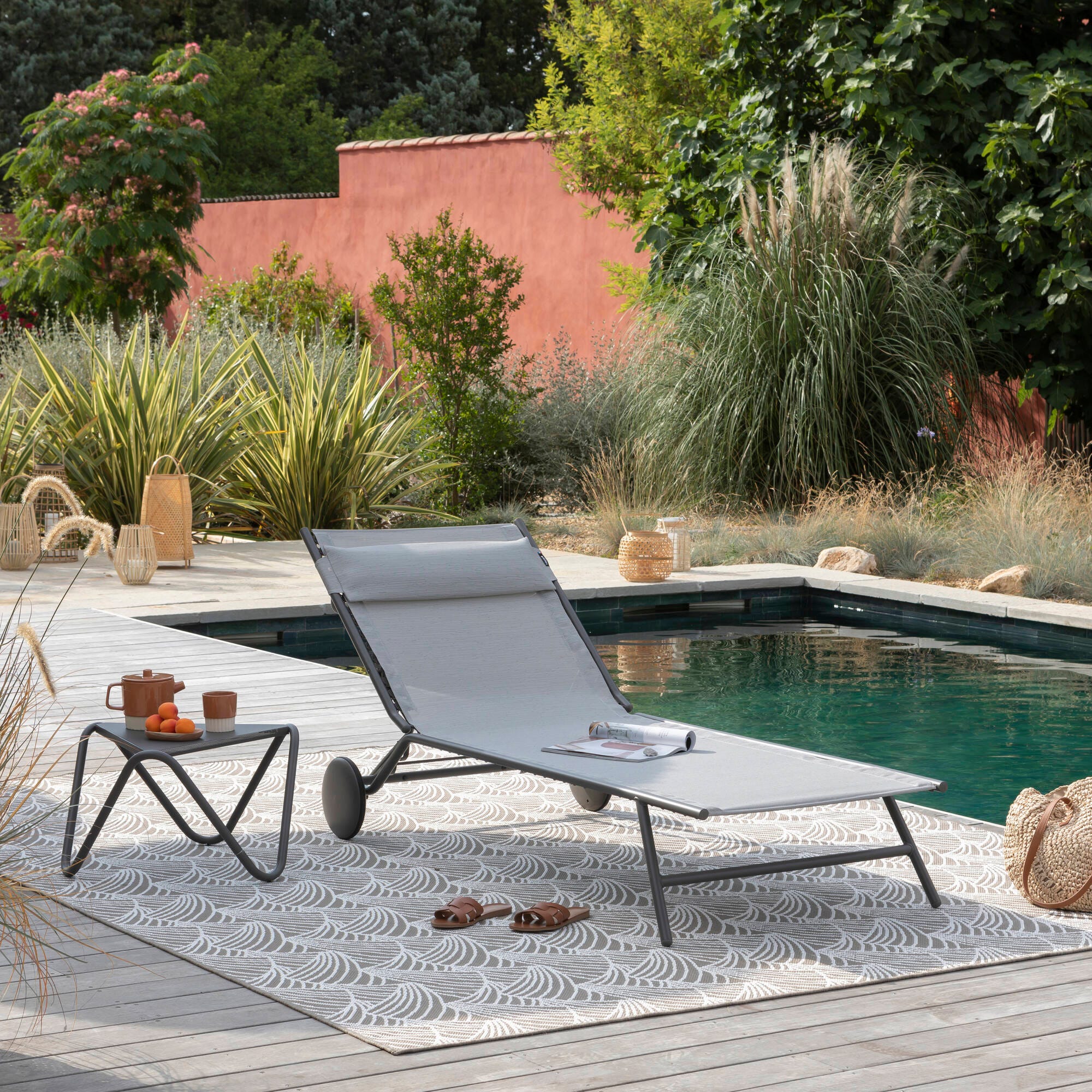 Sonnenliege Miami II Batyline® Duo Grau Galet