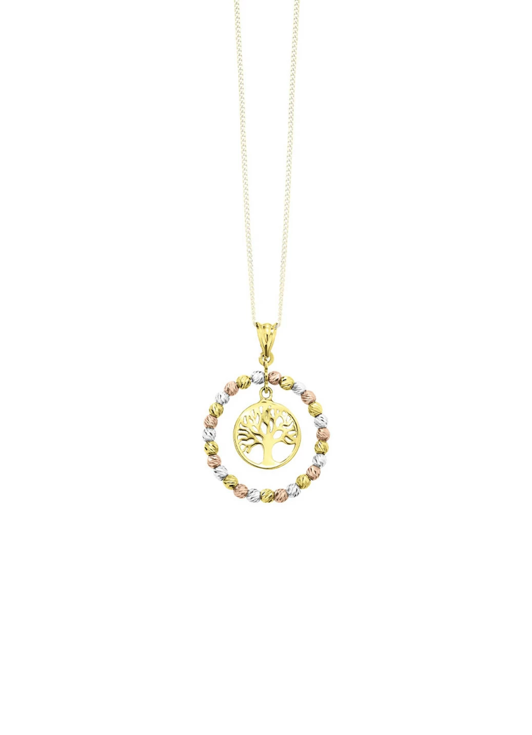 Diamantierter Lebensbaum-Anhänger in Tricolor