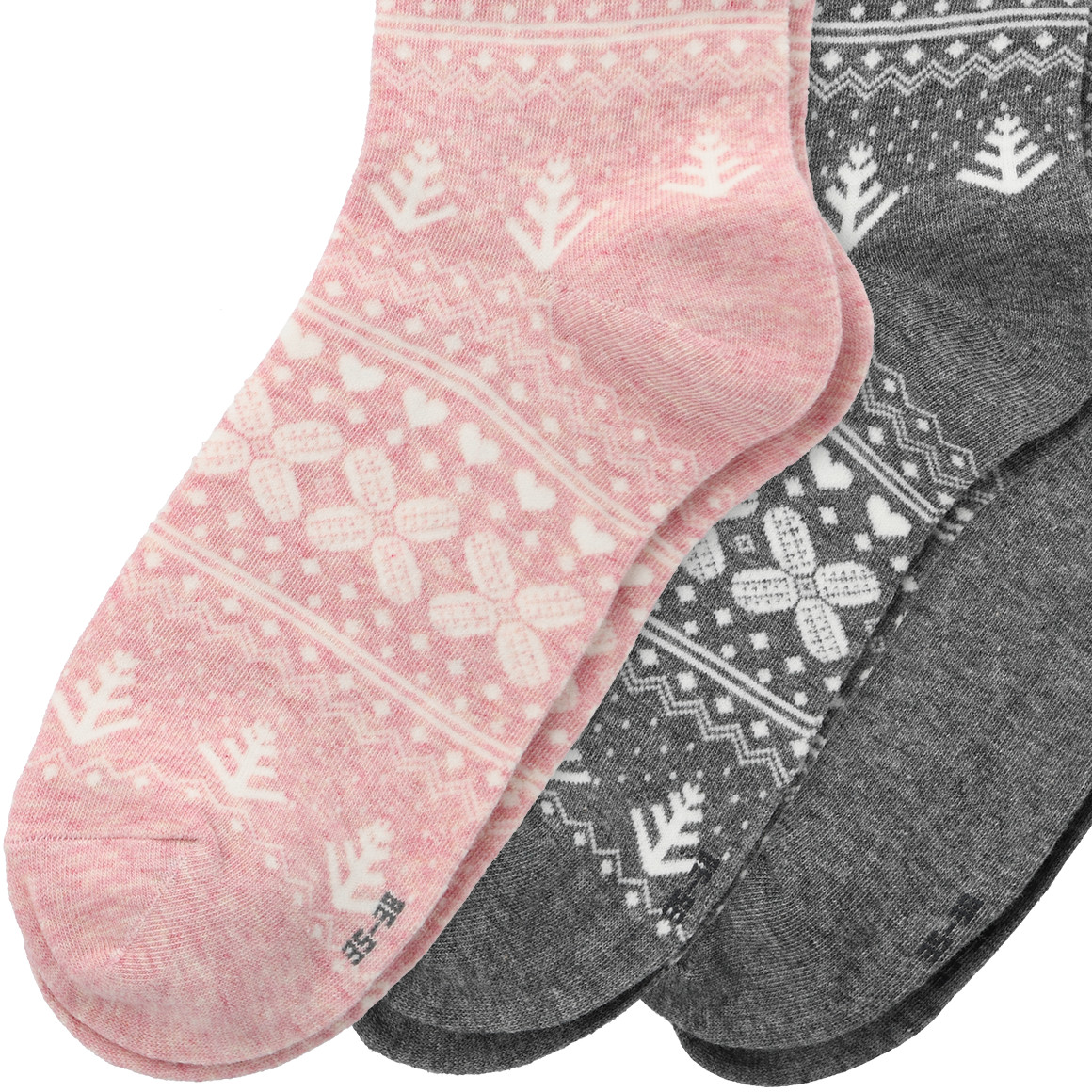 Gina Benotti 3 Paar Damen Socken grau / rosa / weiss