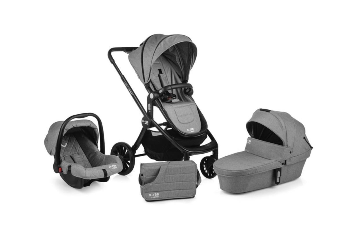 Jané Pack poussette trio Voyager + coque + nacelle Piedra mix
